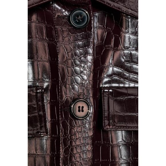 ZARA SHORT ANIMAL EMBOSSED FAUX LEATHER JACKET - Picture 6 of 6